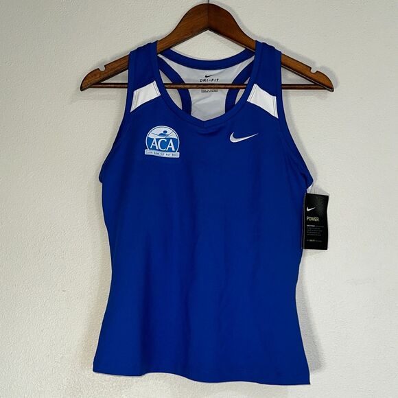 Nike Dri-Fit Racerback Tank Top Large Blue Running AKA Canoe Kayak Rescue USA - Picture 2 of 8